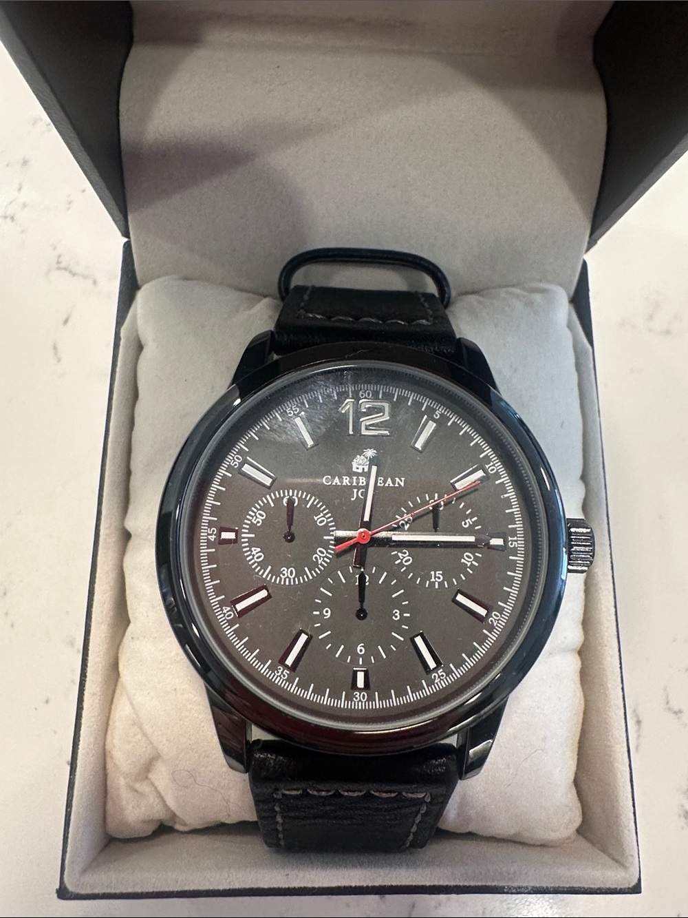 Caribbean Joe Black Watch with Red Accent